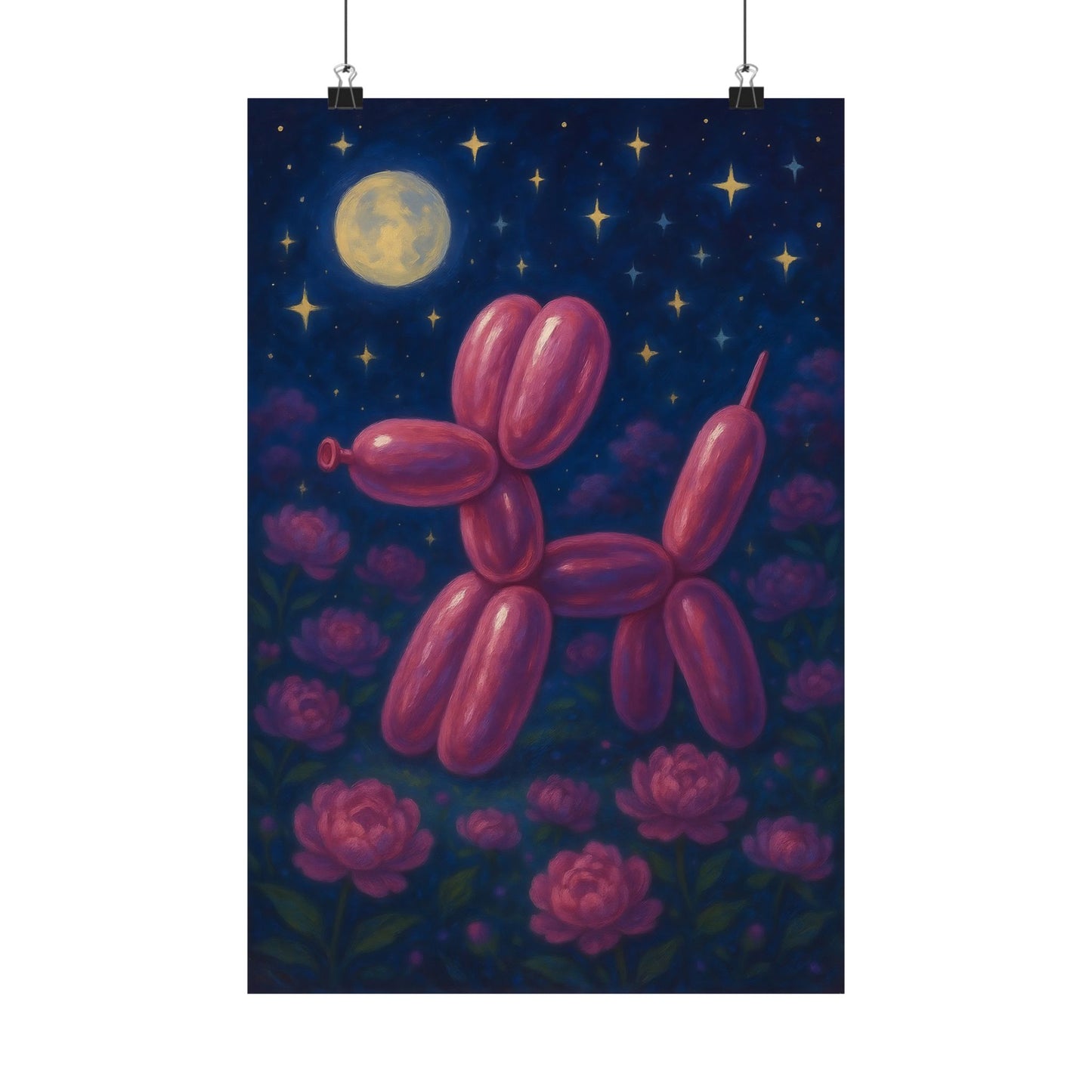 Whimsical Balloon Dog Art Print, Whimsical Wall Decor, Nursery Artwork, Cute Home Decor, Gift for Dog Lovers, Children's Room Art
