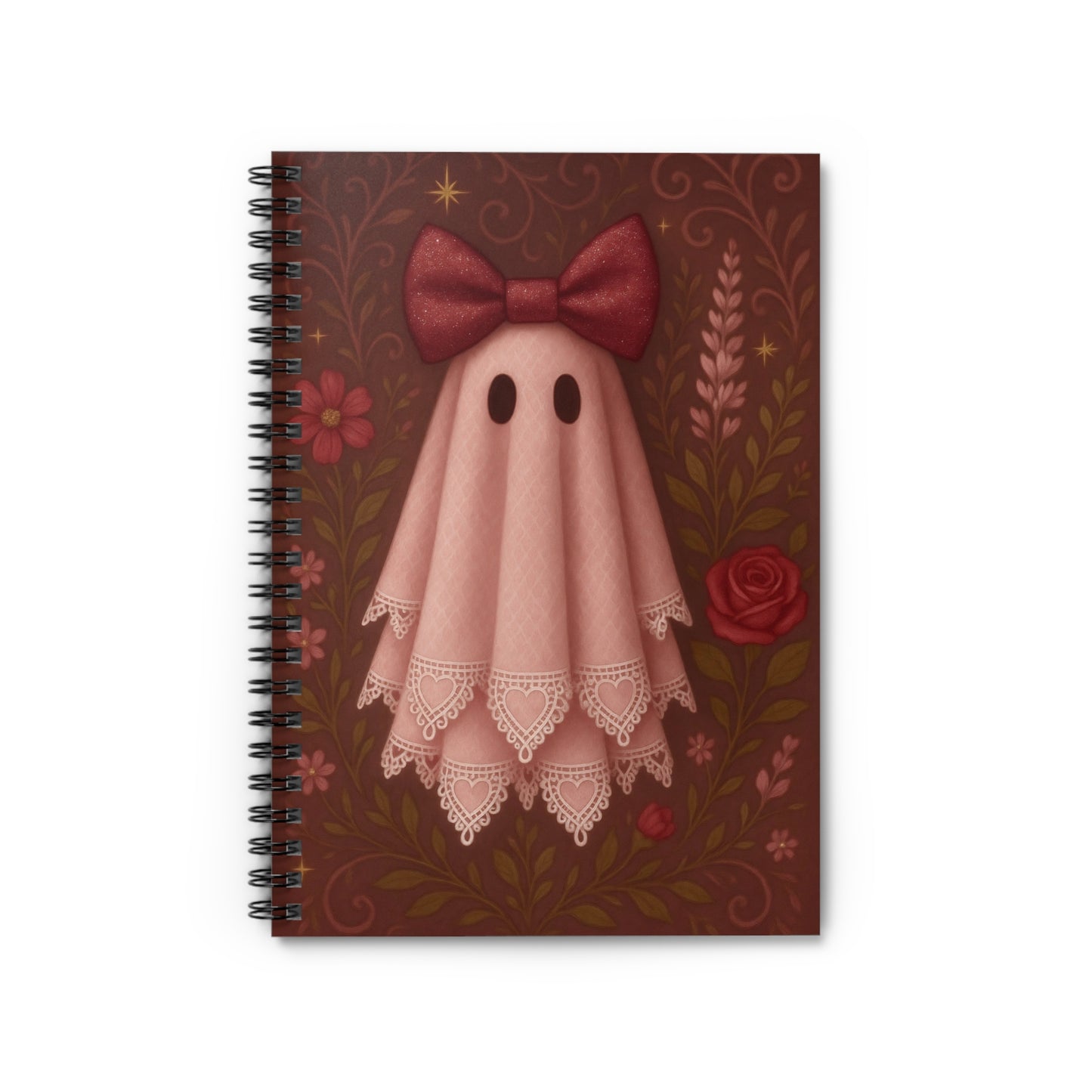 Cute Ghost Spiral Notebook - Cute Stationery for Spooky Lovers, Journaling, Note Taking, Halloween Decor, Gift for Ghost Fans