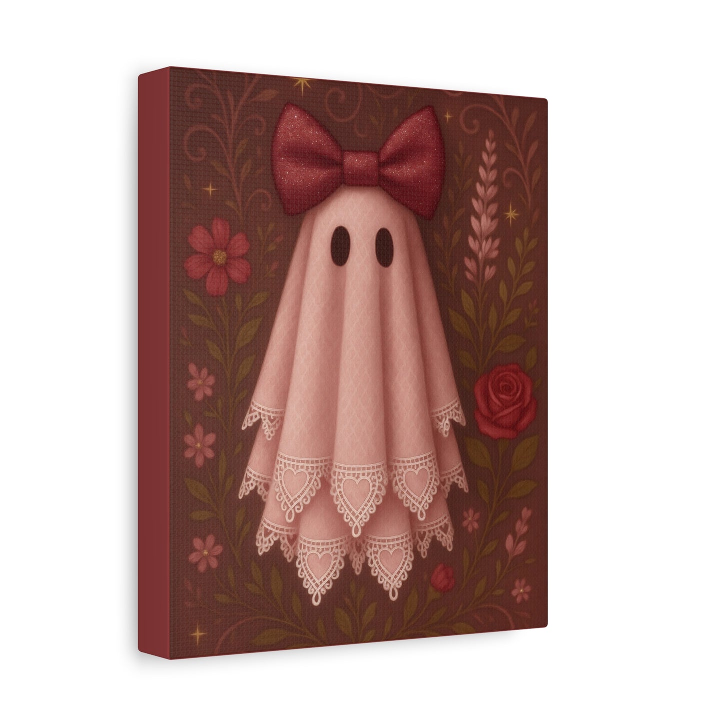 Cute Ghost Canvas Art, Whimsical Decor, Halloween Decoration, Kids Room Wall Art, Gift for Her, Cute Home Decor