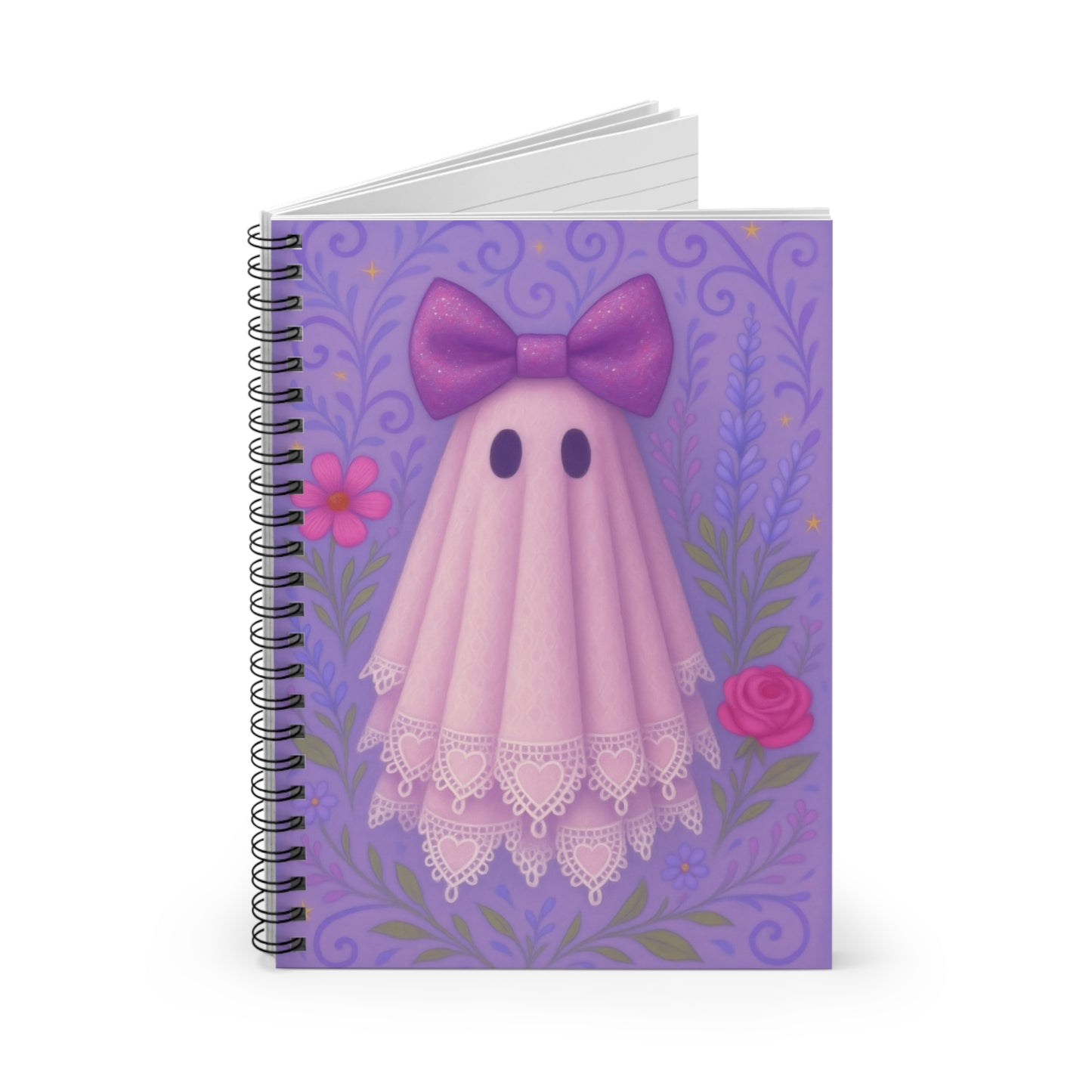 Cute Ghost Spiral Notebook - Perfect for Halloween, Journaling, or Gifts, Cute Ghost Design, Notebook for Students, Halloween Decor