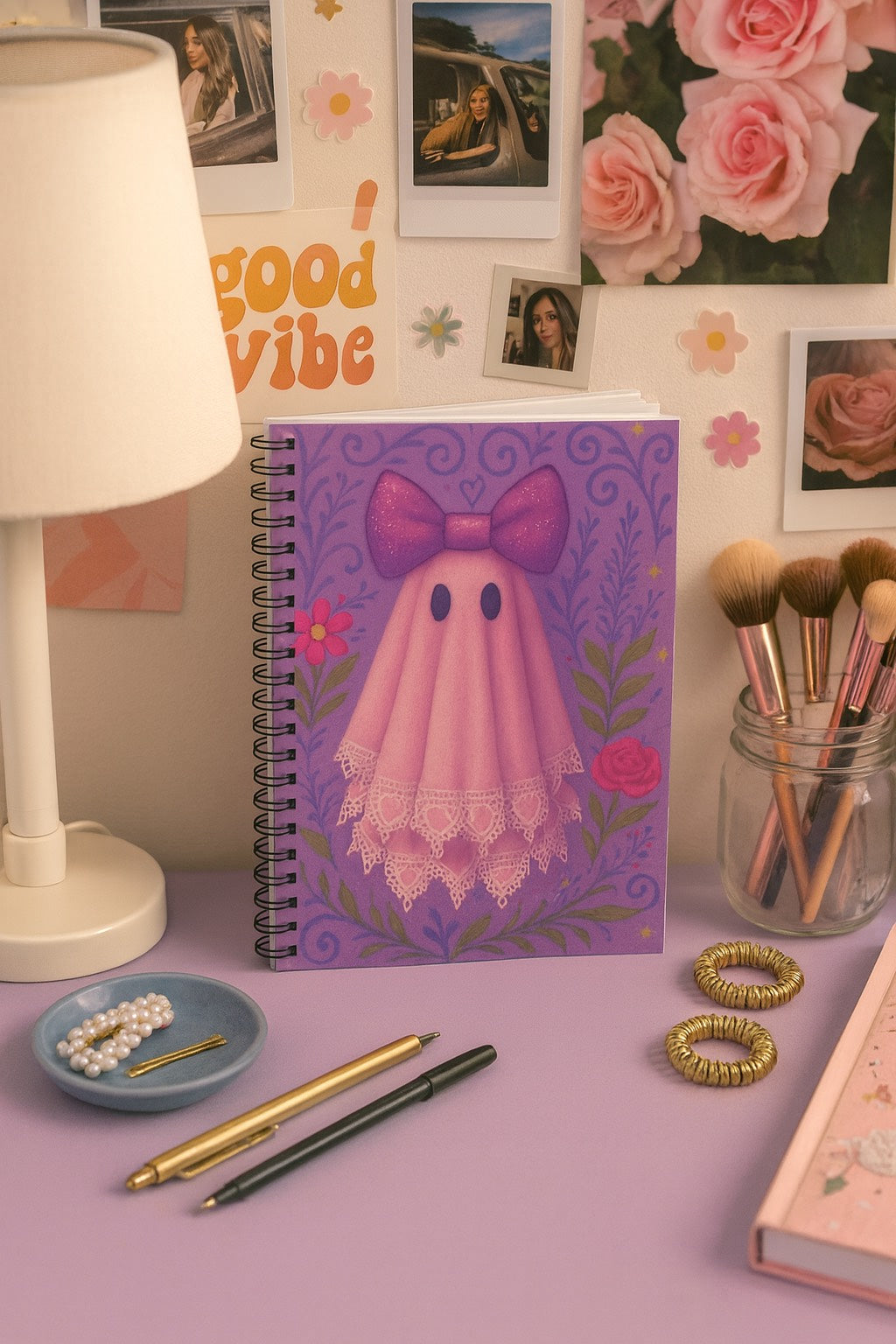 Cute Ghost Spiral Notebook - Perfect for Halloween, Journaling, or Gifts, Cute Ghost Design, Notebook for Students, Halloween Decor