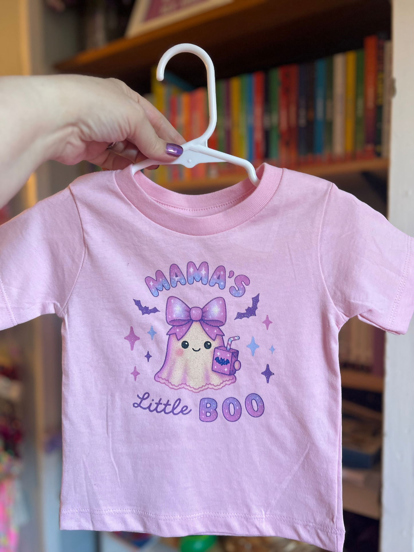 "Mama's Little Boo" Baby Ghost Halloween T-Shirt