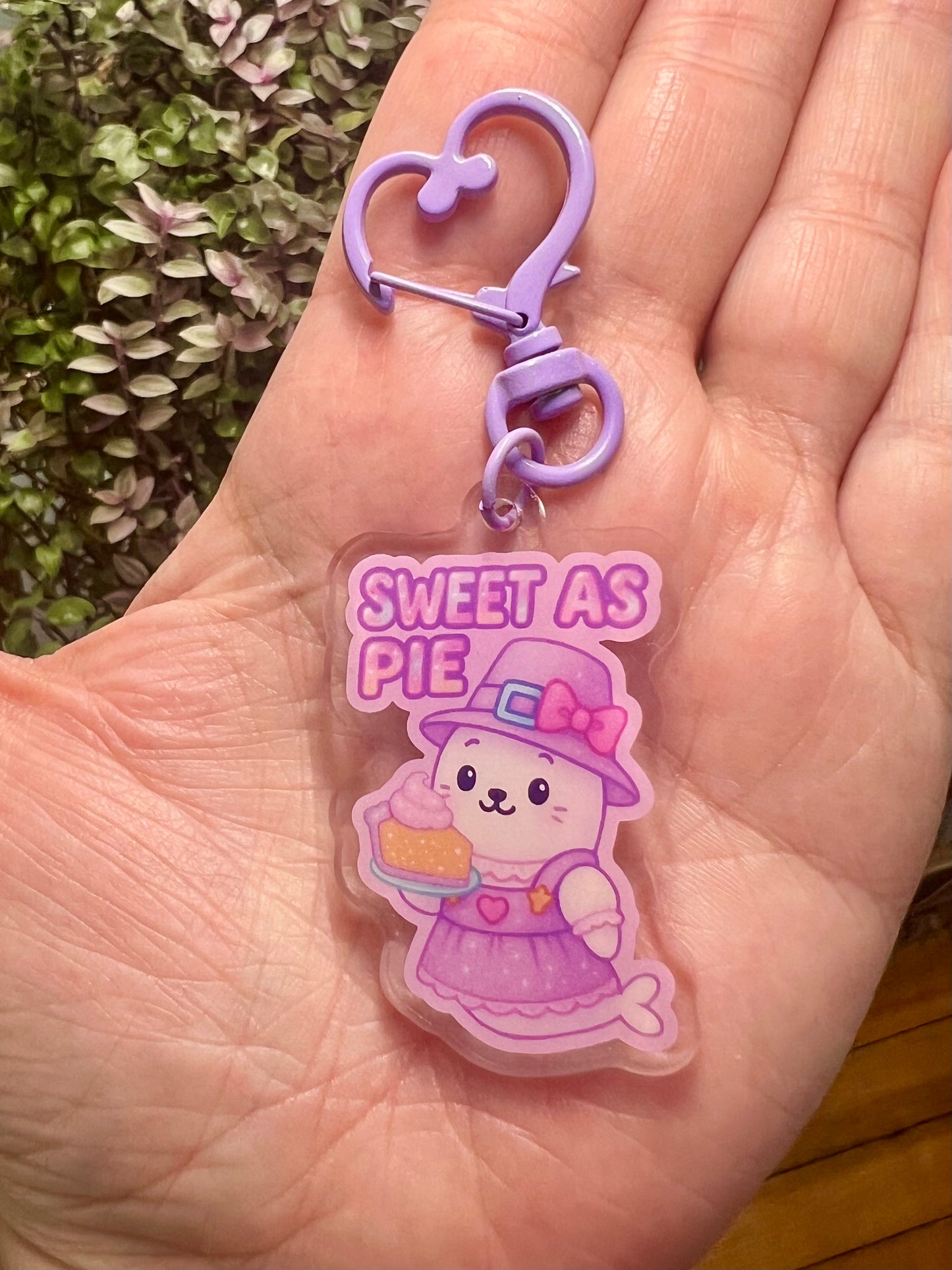 "Sweet as Pie" Seal Acrylic Keychain