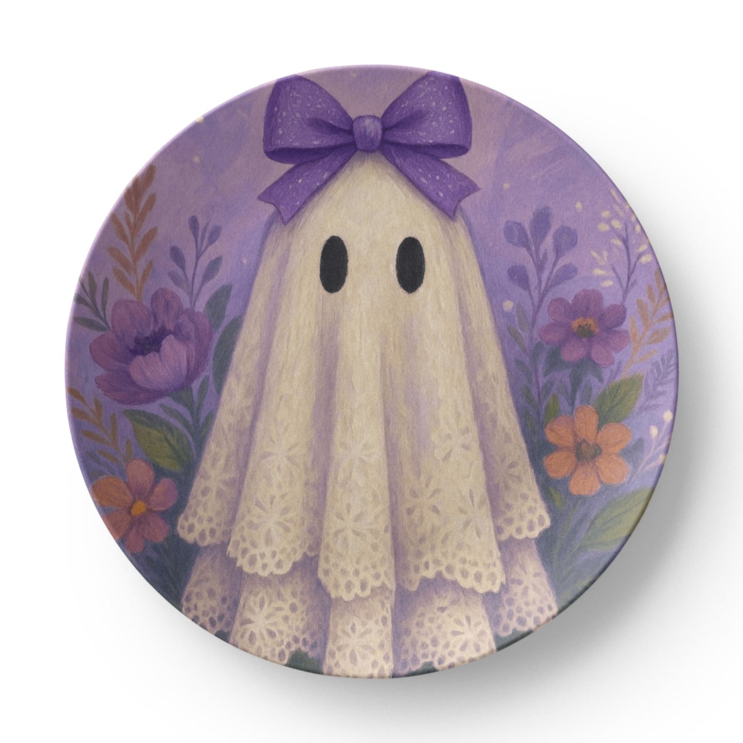 Whimsical Purple Ghost dinner plate