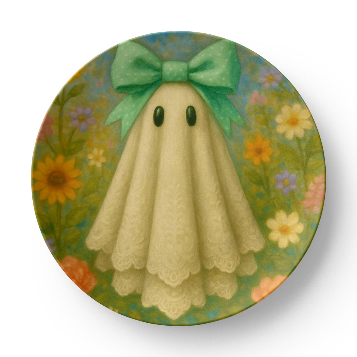 Whimsical Garden Ghost Dinner Plate