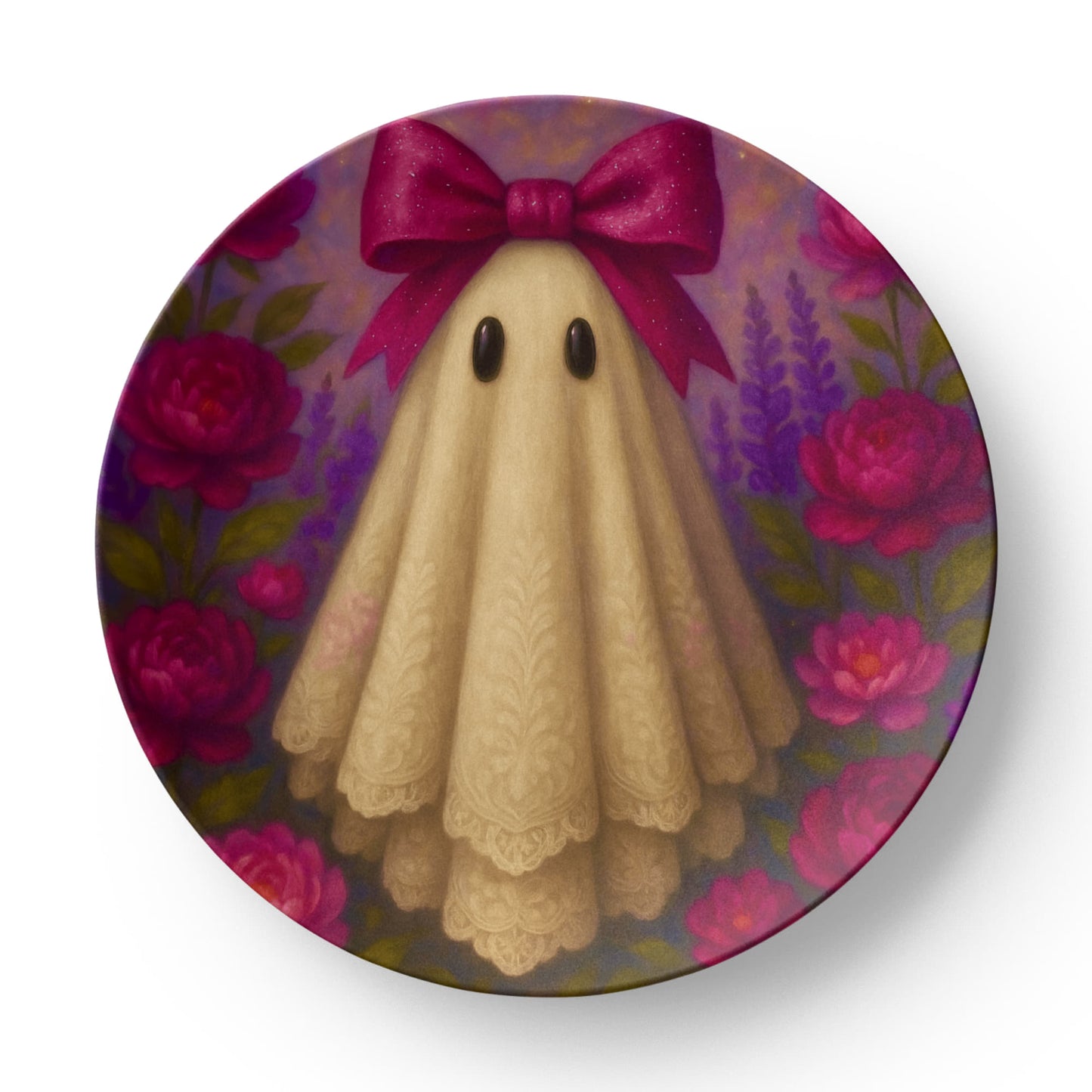 Elegant Floral Ghost Dinner Plate