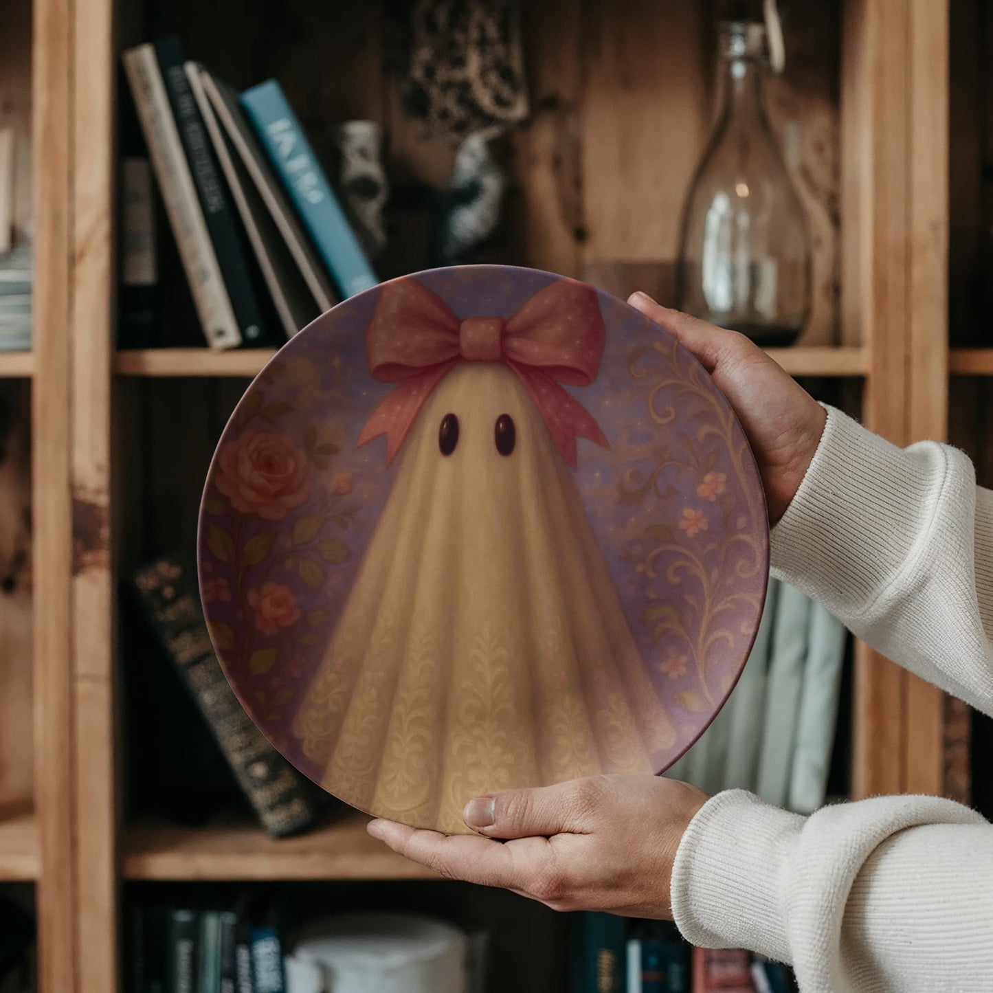 Elegant Pink Ghost Dinner Plate