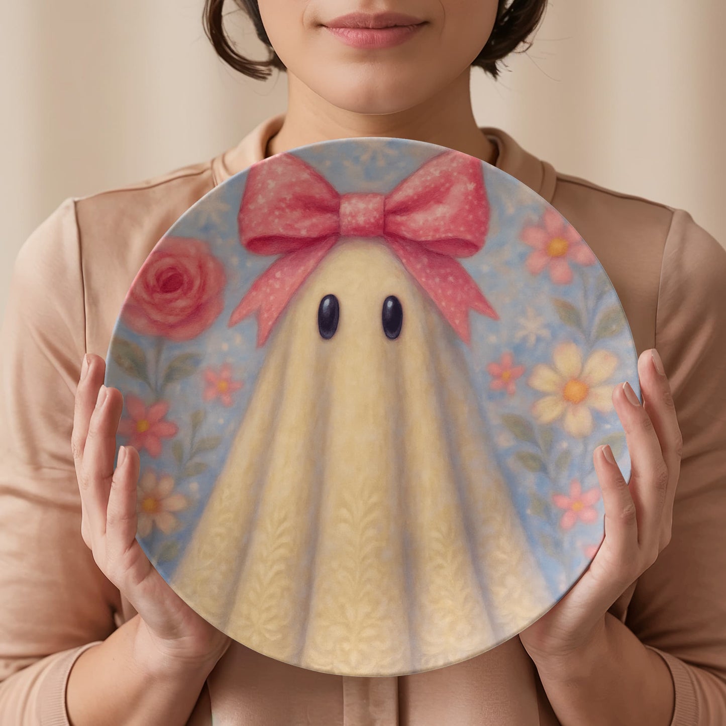 Dainty Floral Ghost Dinner Plate
