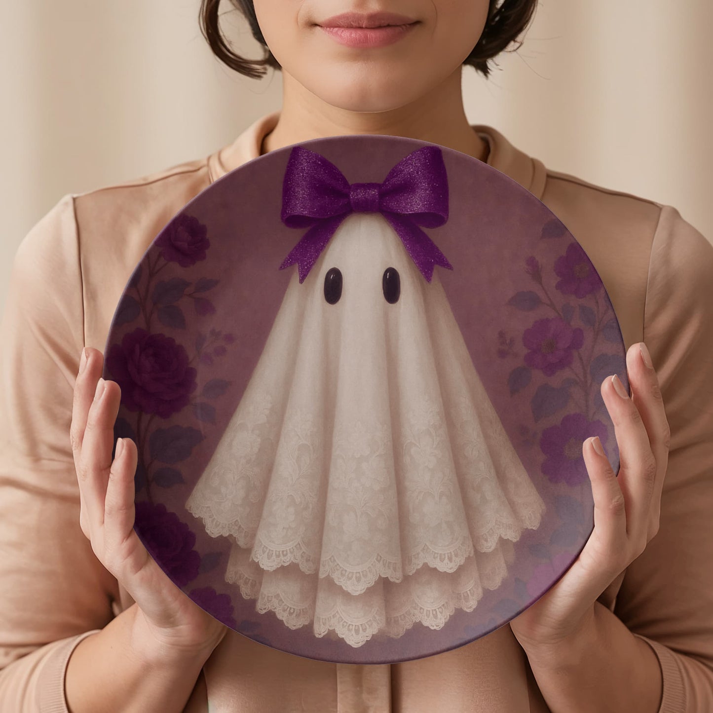Elegant Plum Ghost Plate
