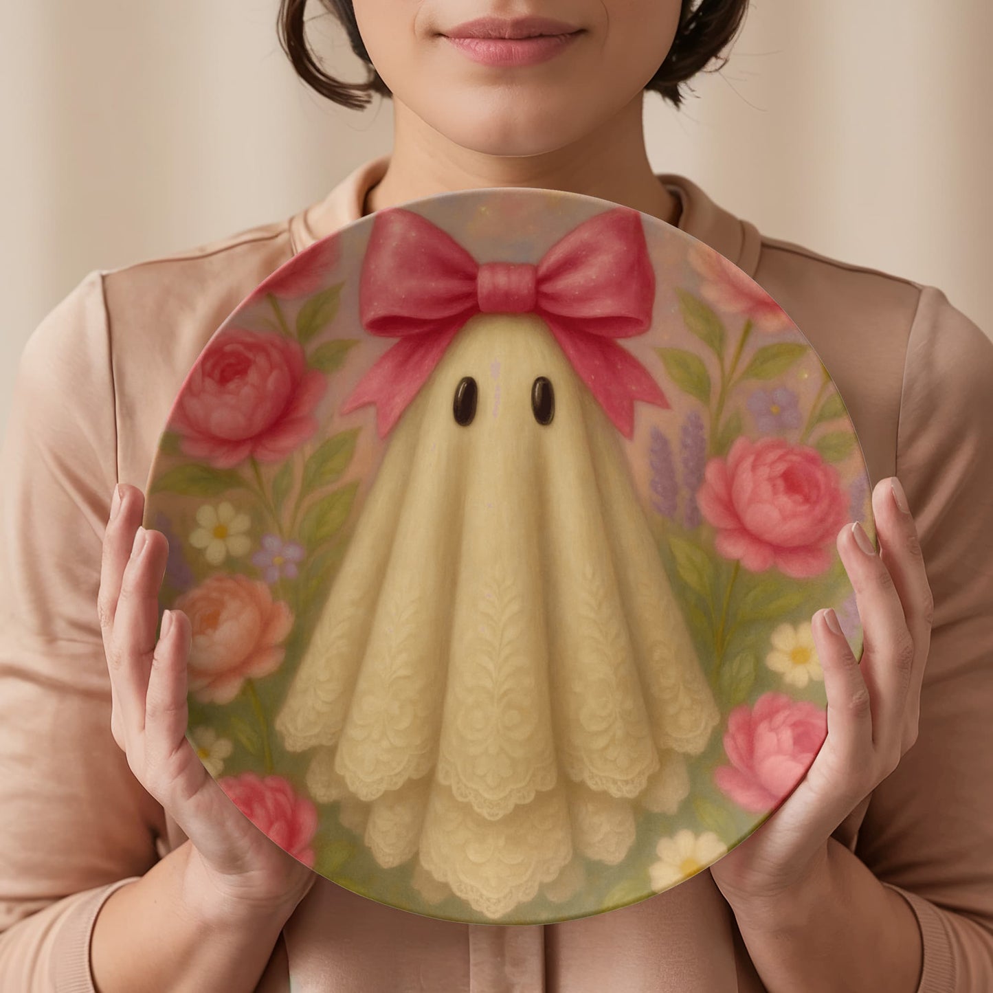 Dainty Pink Ghost Dinner Plate