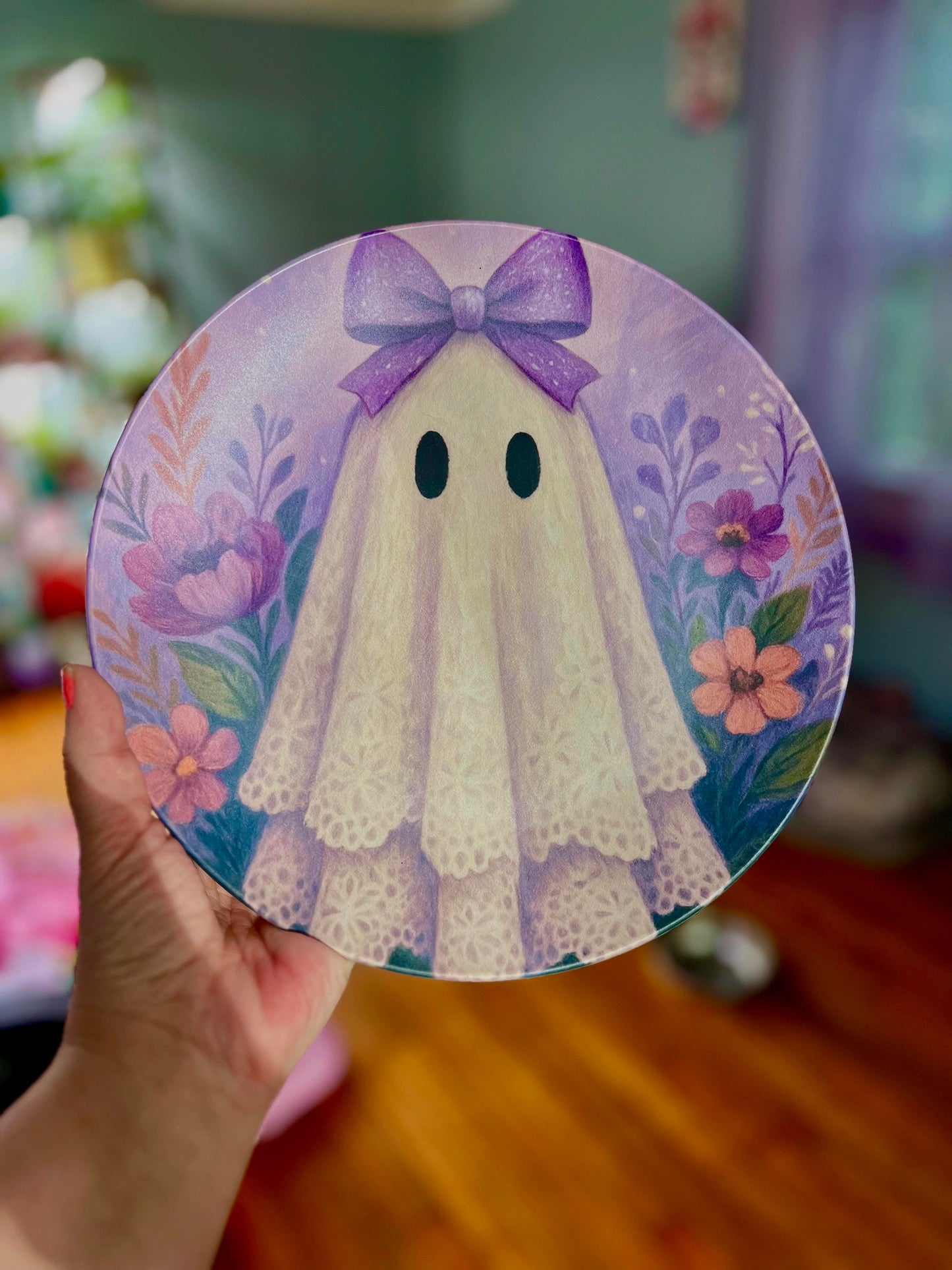 Whimsical Purple Ghost dinner plate