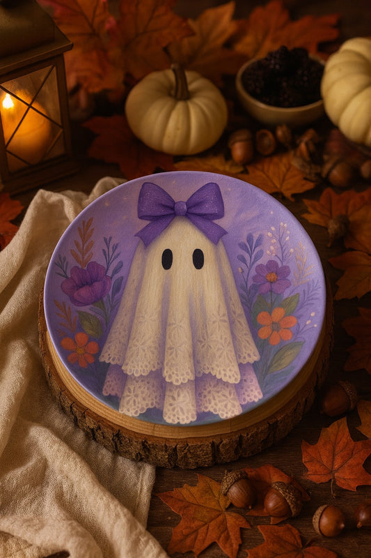 Whimsical Purple Ghost dinner plate