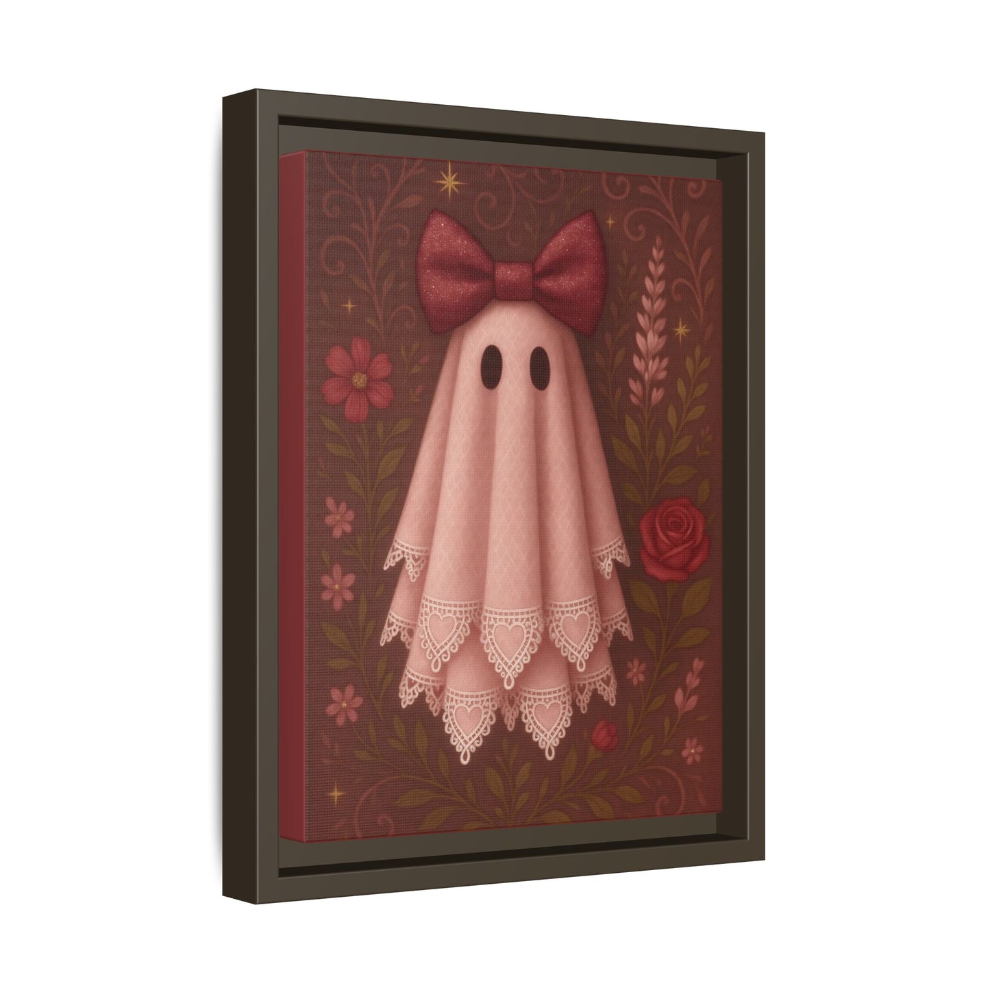 Cute Ghost Canvas Print, Cute Halloween Decor, Framed Art, Spooky Home Decoration, Gift for Kids, Fall Wall Art