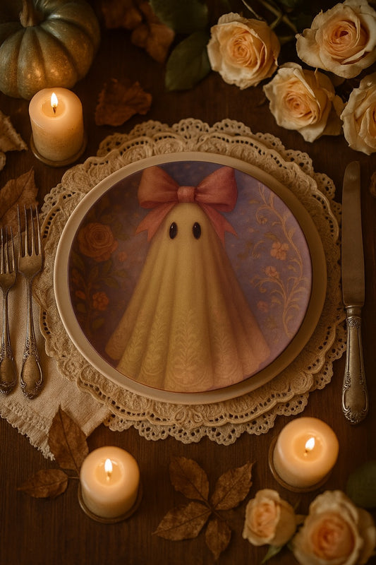 Elegant Pink Ghost Dinner Plate