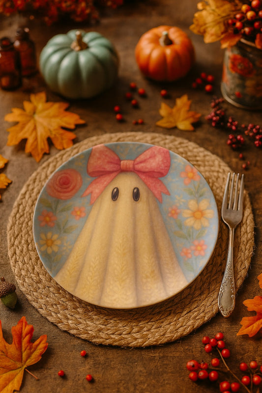 Dainty Floral Ghost Dinner Plate