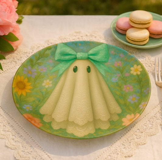 Whimsical Garden Ghost Dinner Plate
