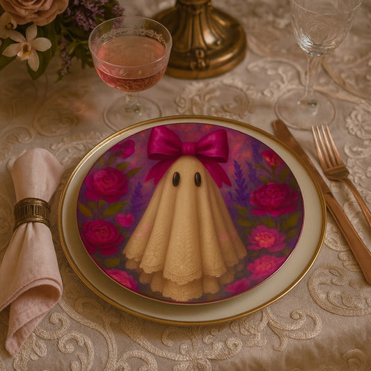 Elegant Floral Ghost Dinner Plate