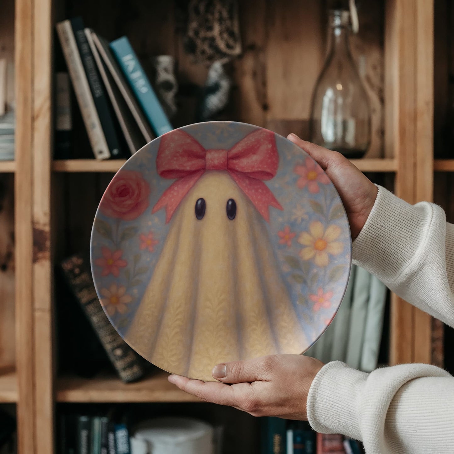 Dainty Floral Ghost Dinner Plate