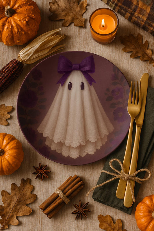 Elegant Plum Ghost Plate